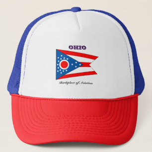 Ohio state flag and slogan trucker hat