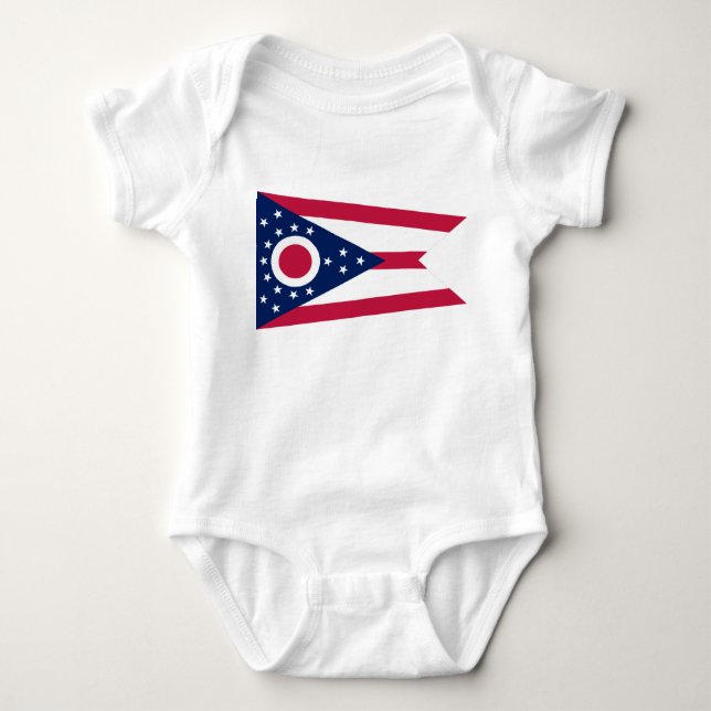 Ohio State Flag Baby Bodysuit (Front)