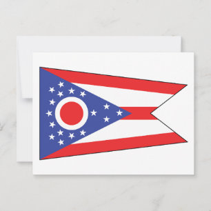 Ohio State Flag Buckeye State Unique Pennant Blue  Postcard