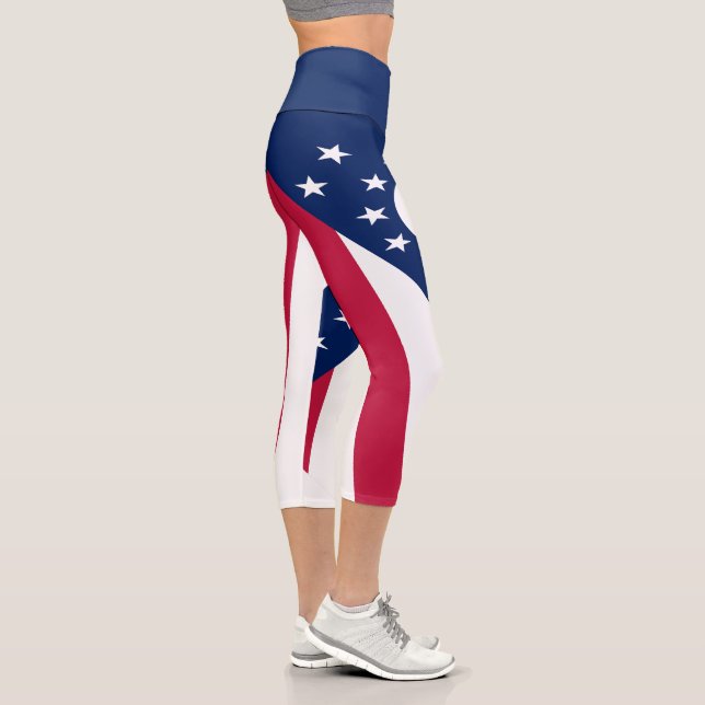 Ohio State Flag Capri Leggings (Right)