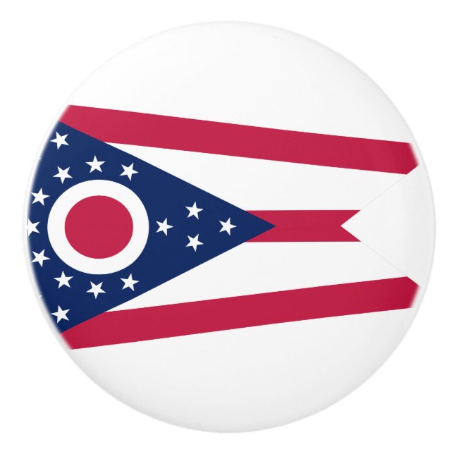 Ohio State Flag Ceramic Knob (Front)