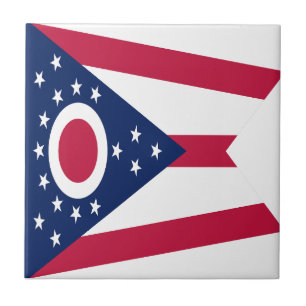Ohio State Flag Ceramic Tile