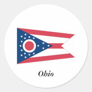 Ohio State Flag Classic Round Sticker