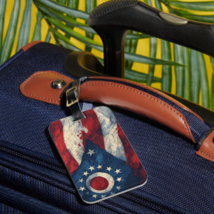 Ohio State Flag Design   Buckeye State Pride Gift  Luggage Tag