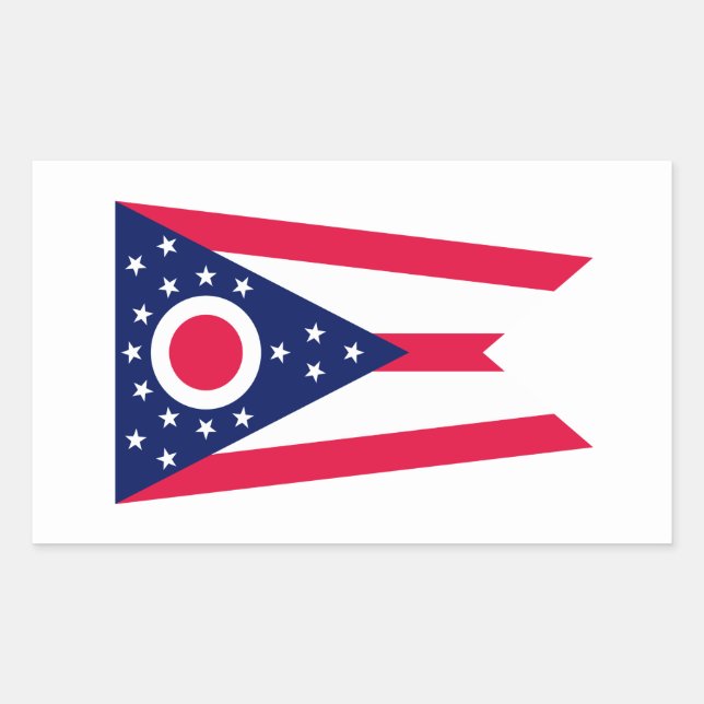 Ohio State Flag Design Decor Rectangular Sticker (Front)