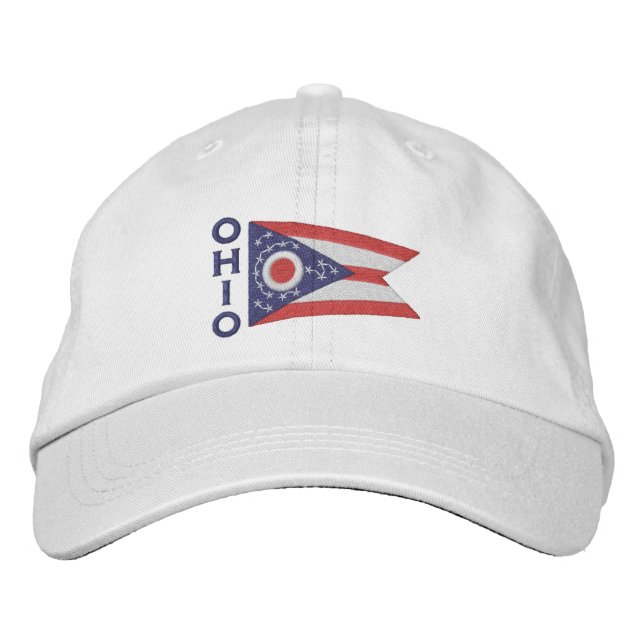 Ohio State Flag Design Embroidered Hat (Front)