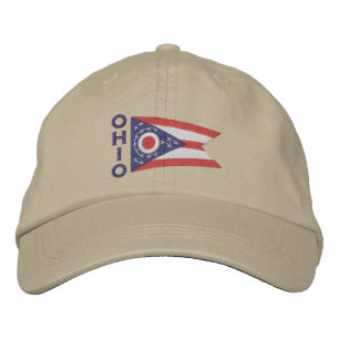 Ohio State Flag Design Embroidered Hat