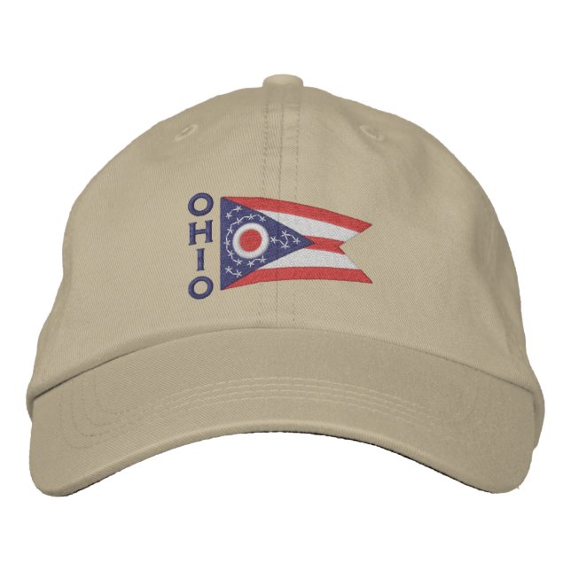 Ohio State Flag Design Embroidered Hat (Front)