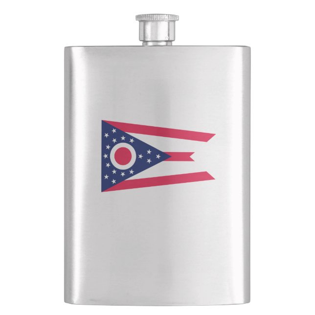 Ohio State Flag Design Hip Flask (Front)