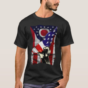 Ohio State Flag Distressed US American Patriotic O T-Shirt