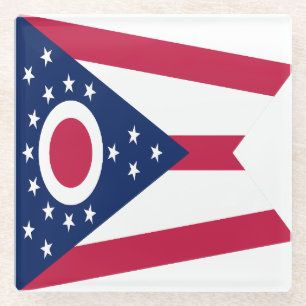 Ohio State Flag Glass Coaster