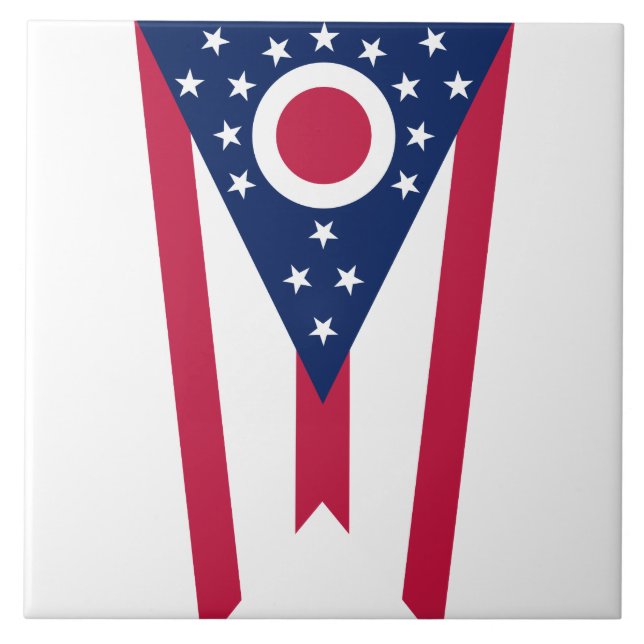 Ohio state flag patriotic ceramic tile (Front)