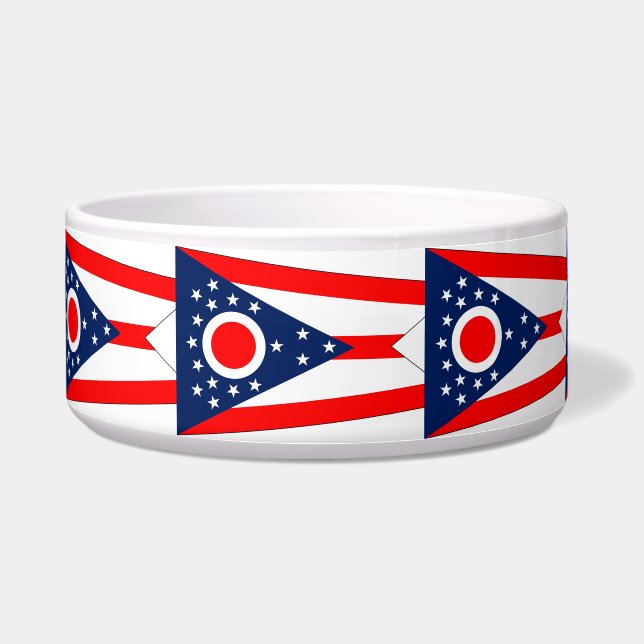 Ohio State Flag Pet Bowl (Front)