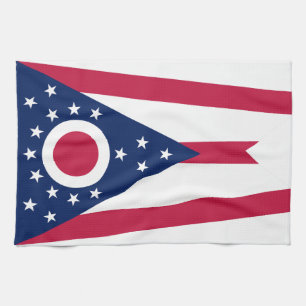 Ohio State Flag Tea Towel