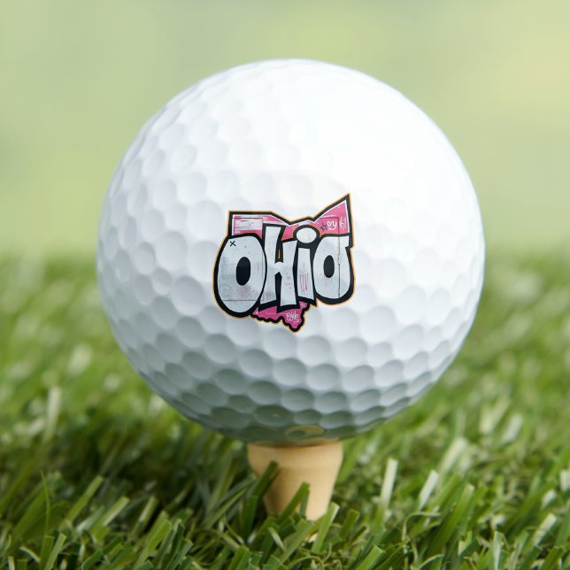 Ohio state graffiti Golf golfing golfball Balls (Creator Uploaded)