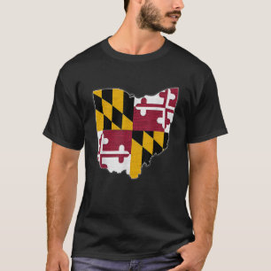 OHIO STATE MAP MARYLAND MD Flag Roots Men Women Gi T-Shirt