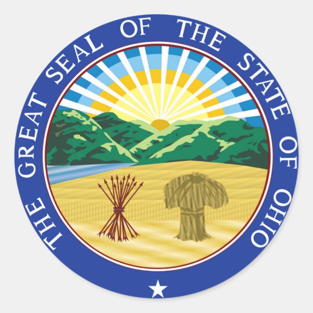 Ohio state seal america republic symbol flag (Front)