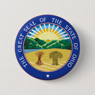 Ohio state seal america republic symbol flag 6 cm round badge