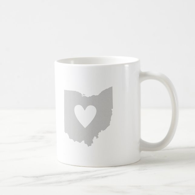 Ohio State Shape with Heart Coffee Mug (Right)