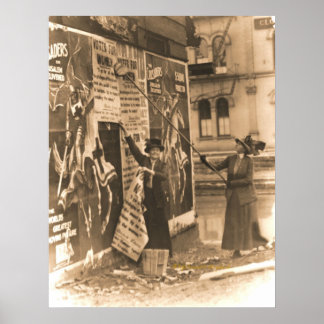 Ohio Suffragettes Posting Bills in Cincinnati Poster