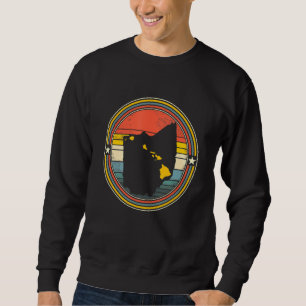 Ohio Texas Hawaii Roots Origine State Map Retro Sweatshirt