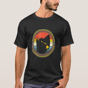 Ohio Texas Hawaii Roots Origine State Map Retro T-Shirt