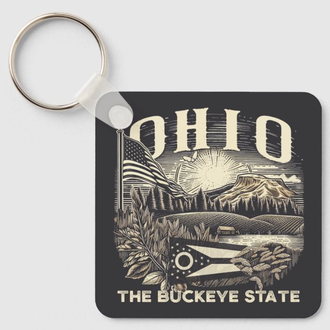 Ohio The Buckeye State Key Ring (Front)