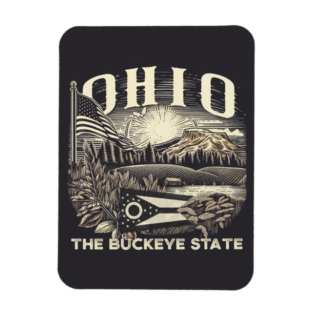 Ohio The Buckeye State Magnet (Vertical)