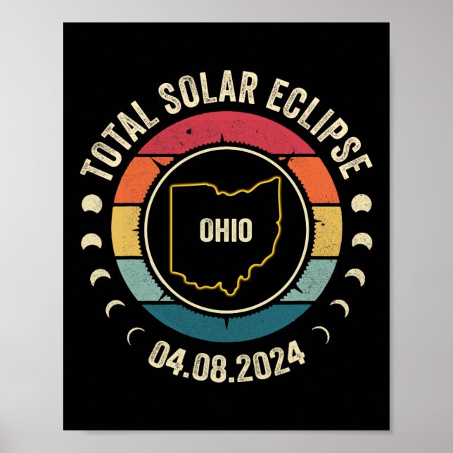 Ohio Total Solar Eclipse 2024 American Totality Ap Poster (Front)