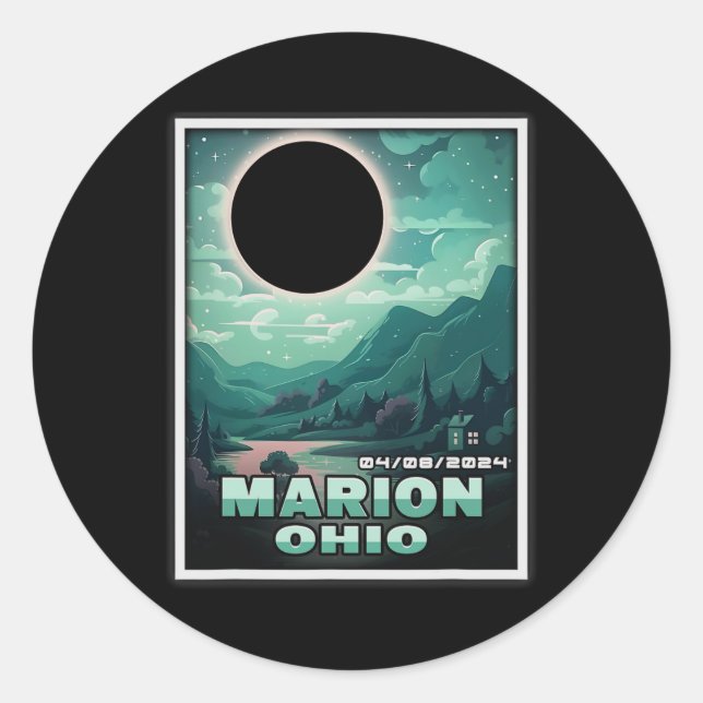 Ohio Total Solar Eclipse 2024  Classic Round Sticker (Front)