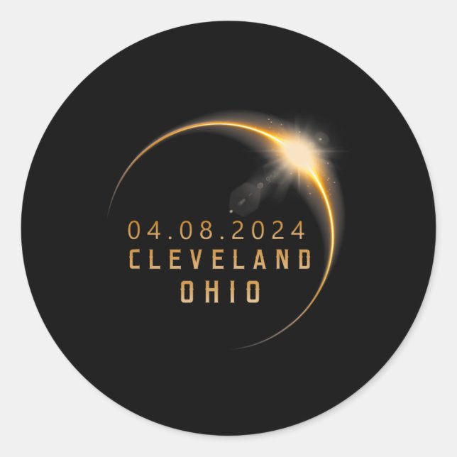 Ohio Total Solar Eclipse 2024 - Ohio Solar Eclipse Classic Round Sticker (Front)