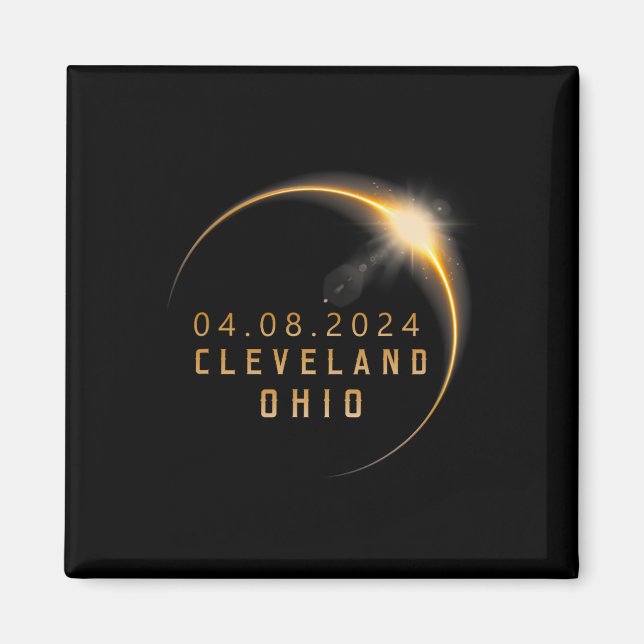 Ohio Total Solar Eclipse 2024 - Ohio Solar Eclipse Magnet (Front)