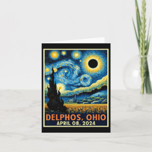 Ohio Total Solar Eclipse 2024 Starry Night Van Gog Card