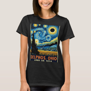 Ohio Total Solar Eclipse 2024 Starry Night Van Gog T-Shirt