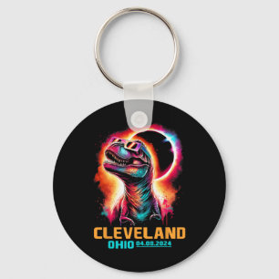Ohio Total Solar Eclipse 2024 T Rex Dinosaur Key Ring