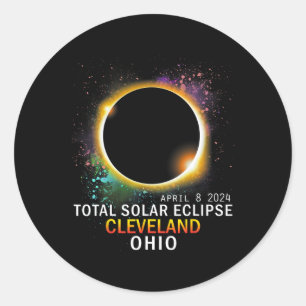 Ohio Total Solar Eclipse April 8 2024 Classic Round Sticker