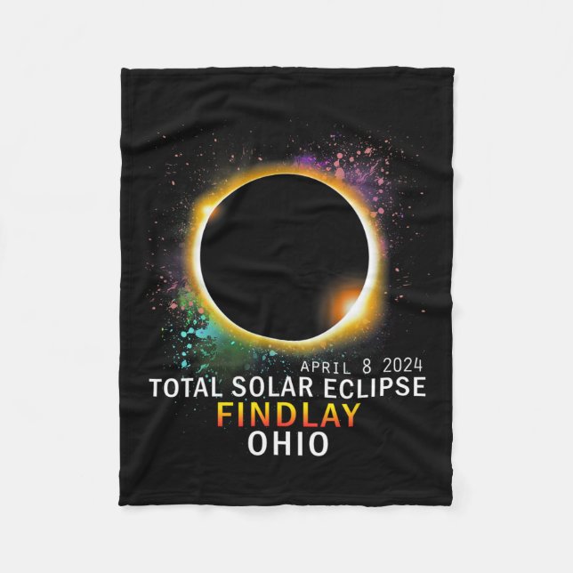 Ohio Total Solar Eclipse April 8 2024  Fleece Blanket (Front)