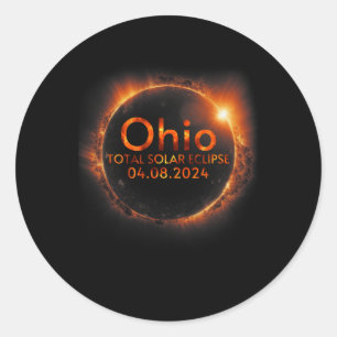 Ohio Total Solar Eclipse April 8 2024 Ohio Solar E Classic Round Sticker