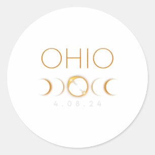 Ohio Total Solar Eclipse April 8 2024 Ohio Solar E Classic Round Sticker
