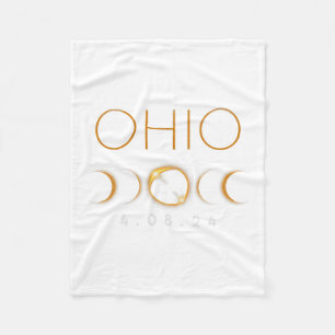 Ohio Total Solar Eclipse April 8 2024 Ohio Solar E Fleece Blanket