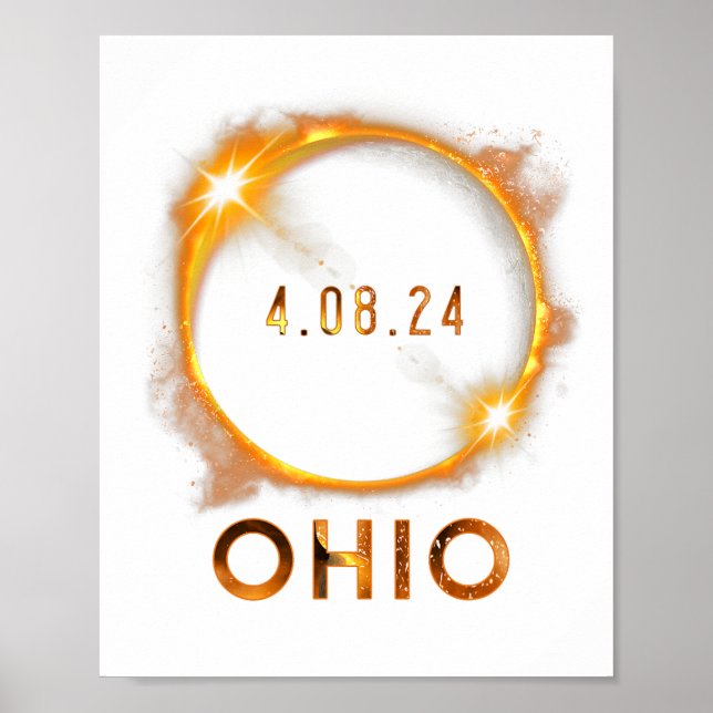 Ohio Total Solar Eclipse April 8 2024 Ohio Solar E Poster (Front)