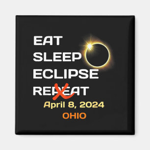 Ohio Total Solar Eclipse April Illustration Magnet