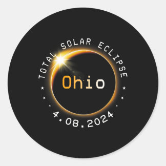 Ohio Totality Solar Eclipse 2024 4.08.24 Accessori Classic Round Sticker