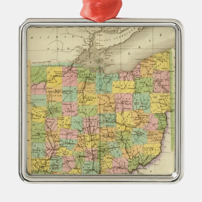 Ohio US Metal Tree Decoration (Front)