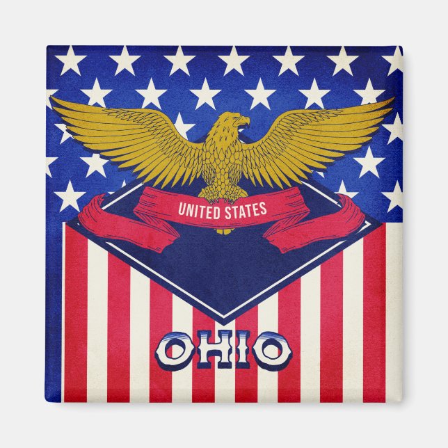 Ohio USA Flag Magnet (Front)