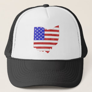 Ohio USA flag silhouette state map Trucker Hat