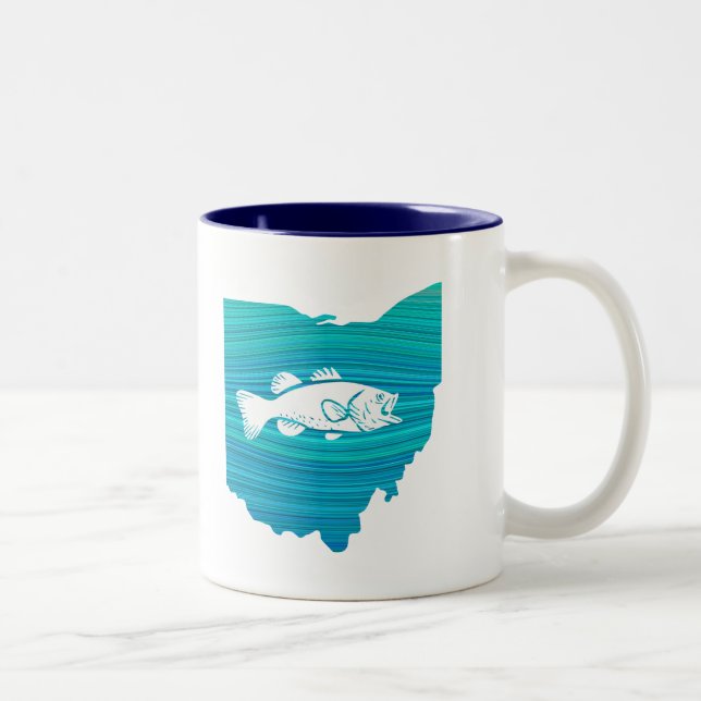 Ohio Wave Fishing Two-Tone Coffee Mug (Right)