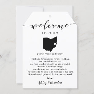 Ohio Wedding Welcome Tag, Letter Itinerary