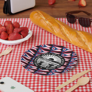 Ohioan Flag & Seal, Ohio Paper Plate