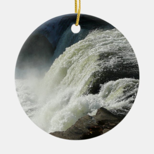 Ohiopyle Falls in Pennsylvania Ceramic Tree Decoration (Front)